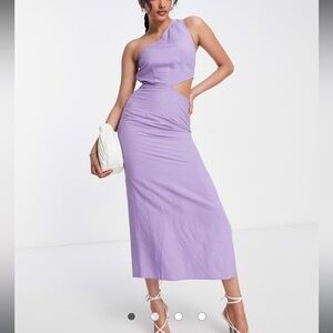 &Other Stories Purple Linen Cut out dress size 38